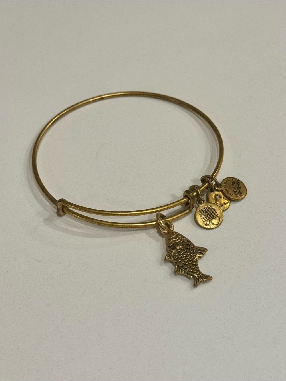 Alex and Ani Koi Fish Charm Bangle Rafaelian Gold Retired Bracelet